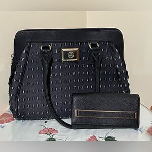 Christian Lacroix Black Denim Handbag & Wallet